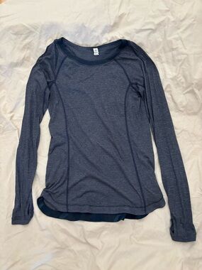 lululemon athletica turn it up, long sleeve in heathered inkwell